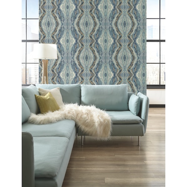 York Wallcoverings Kaleidoscope Blue Wallpaper - BH8398