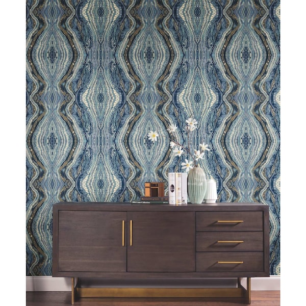 York Wallcoverings Kaleidoscope Blue Wallpaper - BH8398