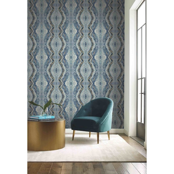 York Wallcoverings Kaleidoscope Blue Wallpaper - BH8398