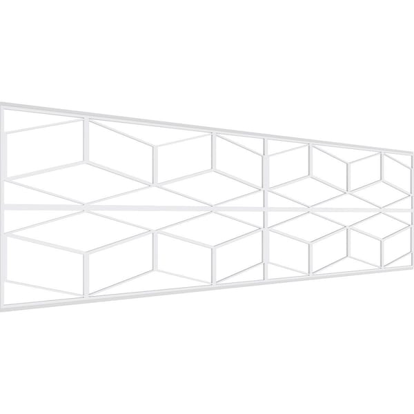 Ekena Millwork Set of Four Panels for 94 1/2"W x 28 1/4"H Pueblo Fretwork Wainscot Wall Paneling - WPKP14X01X47PBL