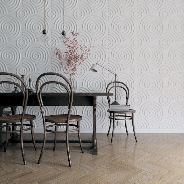 Ekena Millwork 19 5/8in. W x 19 5/8in. H Spiral EnduraWall Decor 3D Wall Panel Covers Total 53.49 Sq. Ft., 20PK - WP20X20SPWH-CASE-20