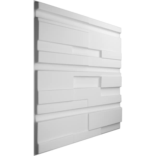 Ekena Millwork 19 5/8in. W x 19 5/8in. H Offset Brick EnduraWall Decorative 3D Wall Panel, White, 10PK - WP20X20OBWH-CASE-10