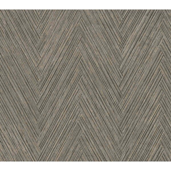 York Wallcoverings Thatched Chevron Charcoal Wallpaper - FM1051