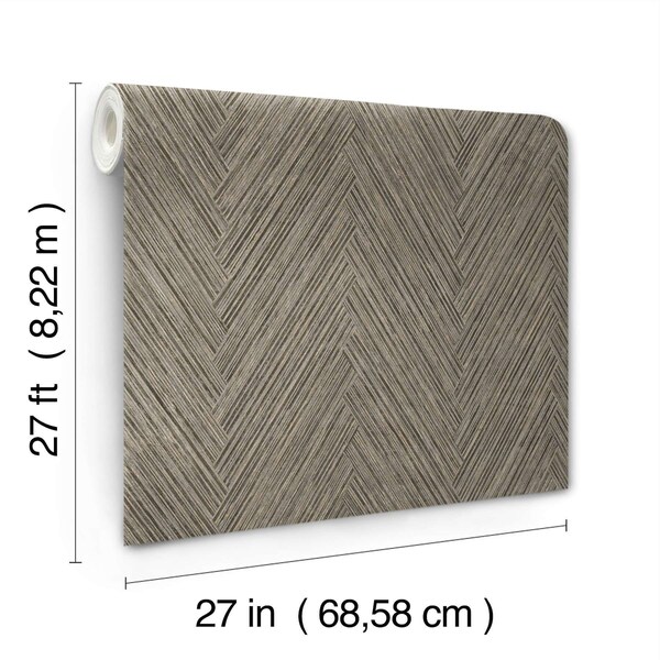 York Wallcoverings Thatched Chevron Charcoal Wallpaper - FM1051