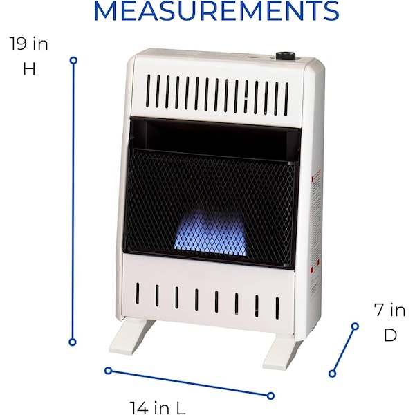 Procom Heating Liquid Propane Ventless Blue Flame Heater with Base Feet, 10,000 BTU, T-Stat Control - ML100TBA-B