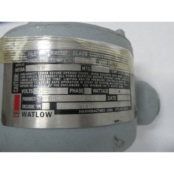 Watlow 22IN 9000W 575V-AC IMMERSION HEATER - BHC721C16E-24