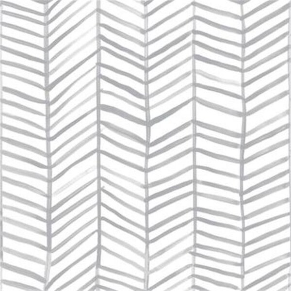 Roommates Roommates RMK11631WP Cat Coquillette Herringbone Peel & Stick Wallpaper; Gray - RMK11631WP