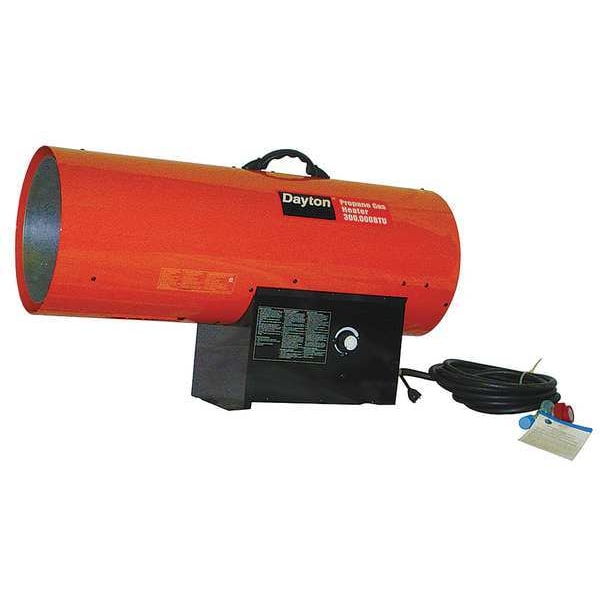 Dayton Portable Gas Torpedo Heater, Liquid Propane, Intermittent Spark, 12 5/8 in Wx 33 5/8 in L - 3VE59