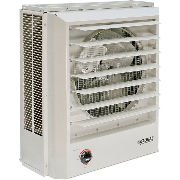 Global Industrial Fan Forced Electric Unit Heater, 1 or 3 Phase, 208/240V, 7.5kW, 21-7/16 in H, 19 in W - 246132