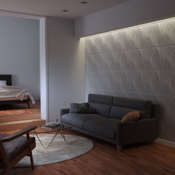 Ekena Millwork 19 5/8in. W x 19 5/8in. H Billow EnduraWall Decor 3D Wall Panel Covers, Total 32.1 Sq. Ft., 12PK - WP20X20BWWH-CASE-12
