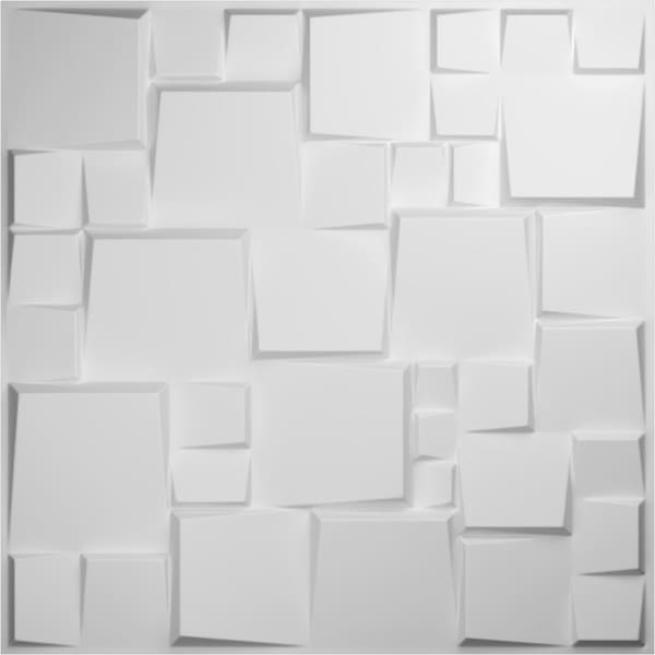 Ekena Millwork 19 5/8in. W x 19 5/8in. H Modern Square EnduraWall Decorative 3D Wall Panel, White, 20PK - WP20X20MSWH-CASE-20