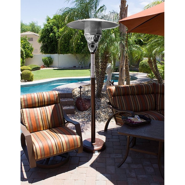 Hiland Outdoor Natural Gas Patio Heater in Hammered Bronze - NG-HB