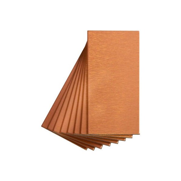 Acoustic Ceiling Products Aspect Short Grain 3in X 6in Brushed Copper Metal Decorative Wall Tile, 8 Pack - - A53-52