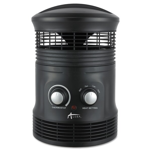 Alera 360 Deg Circular Fan Forced Heater, 8" x 8" x 12", Black - HEFF360B