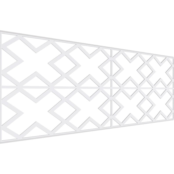 Ekena Millwork Set of Four Panels for 94 1/2"W x 36 1/4"H Fowler Fretwork Wainscot Wall Paneling - WPKP18X01X47FLR