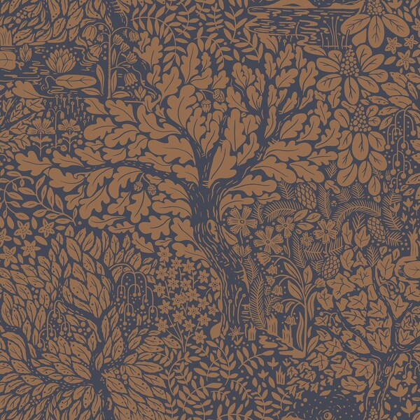 Manhattan Comfort Lisieux Olle Orange Forest Sanctuary 33 ft L X 209 in W Wallpaper - BR4080-83106