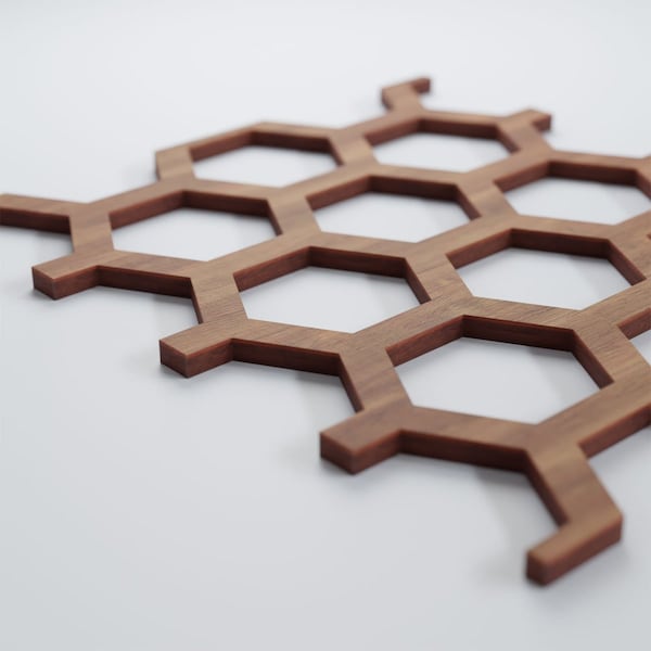 Ekena Millwork Small Westmore Decorative Fretwork Wood Wall Panels, Walnut, 7 1/2"W x 11 3/8"H x 3/8"T - WALW12X12X0375WSTWA