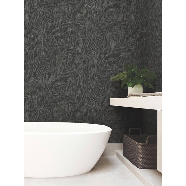 York Wallcoverings Modern Wood Black Wallpaper - OI0716