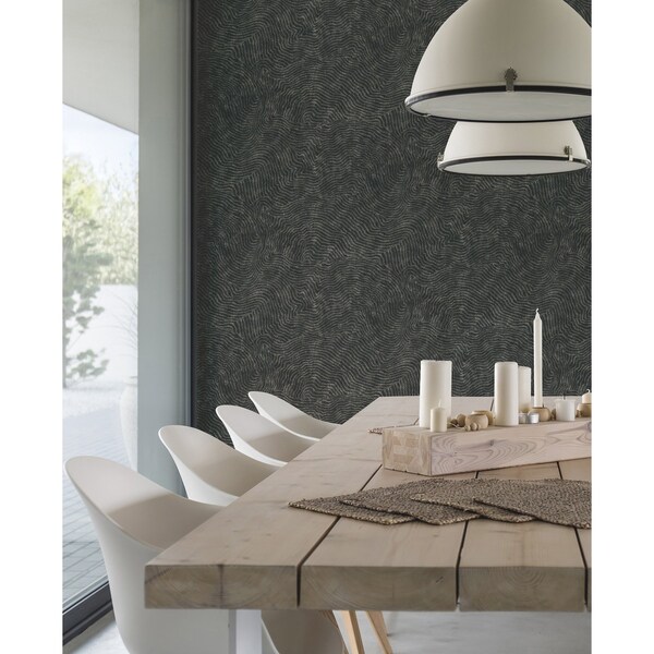 York Wallcoverings Modern Wood Black Wallpaper - OI0716