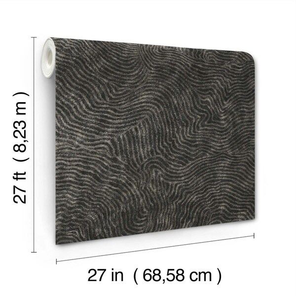 York Wallcoverings Modern Wood Black Wallpaper - OI0716