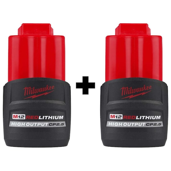 Milwaukee Tool Battery Packs, 2 M12 CP2.5 - 48-11-2425, 48-11-2425