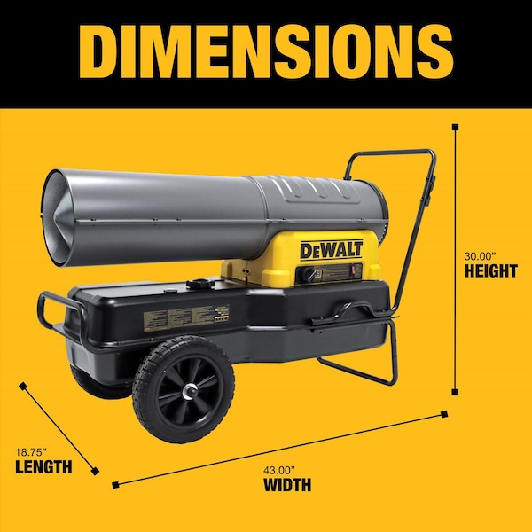 Dewalt DeWalt 210,000 Btu/h 6,000 sq ft Forced Air Diesel/Kerosene Heater - F340775