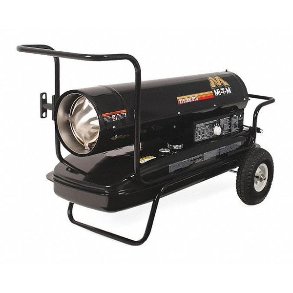 Mi-T-M Kerosene Forced Air, Portable Heaters, Sure Start, Dual Connector, 215,000 BtuH, 47" L - MH-0215-0M11