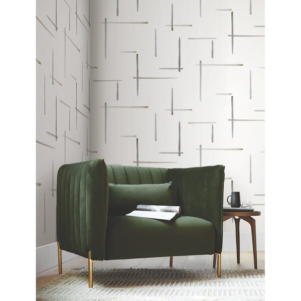 York Wallcoverings Gilded Sumi-E Black and Gold Wallpaper - AG2041