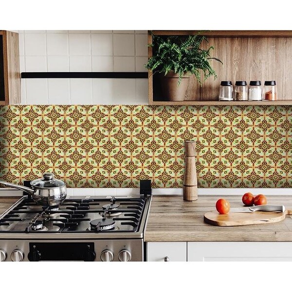 Homeroots 6 x 6 in. Gloria Yellow Removable Peel & Stick Tiles - 400352