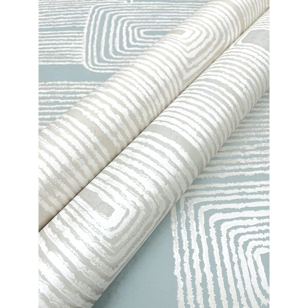York Wallcoverings Zulu Thread Azure and Gold Wallpaper - AG2034