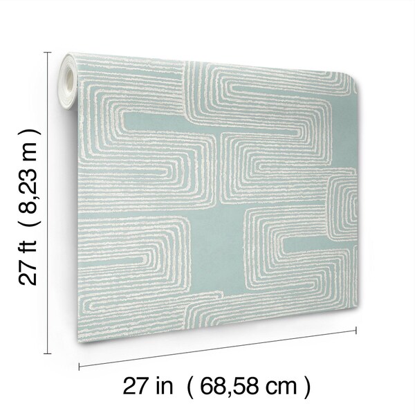 York Wallcoverings Zulu Thread Azure and Gold Wallpaper - AG2034