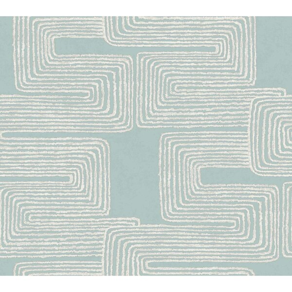 York Wallcoverings Zulu Thread Azure and Gold Wallpaper - AG2034