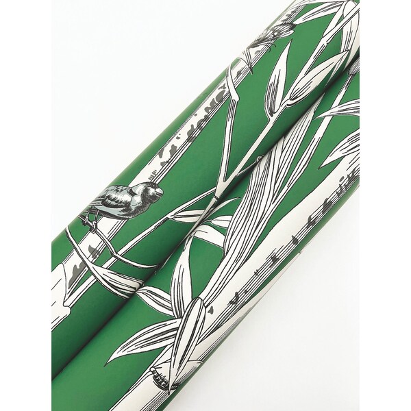 York Wallcoverings Bambou Toile Green Wallpaper - RT7831