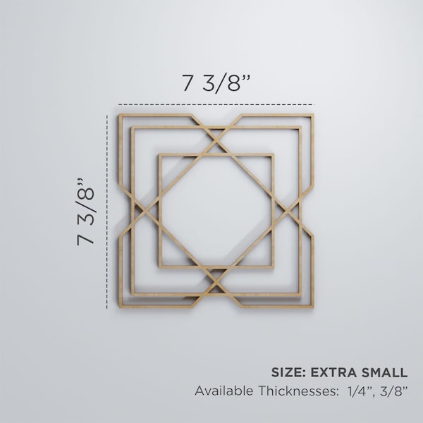 Ekena Millwork Extra Small Lakewood Decorative Fretwork Wood Wall Panels, Alder, 7 3/8"W x 7 3/8"H x 3/8"T - WALW08X08X0375LWDAL