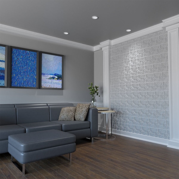Ekena Millwork Extra Small Norwood Decorative Fretwork Wall Panels in Architectural PVC, 7 3/8"W x 7 3/8"H x 3/8"T - WALP08X08NWD