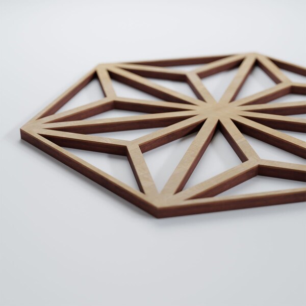 Ekena Millwork Small Hampton Decorative Fretwork Wood Wall Panels, Birch, 11 3/8"W x 13 1/8"H x 3/8"T - WALW12X12X0375HMPBI