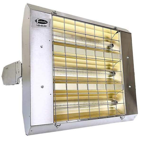 Fostoria Infrared Quartz Electric Heater, 1, 3 Phase, Stainless Steel, 480V AC - P-30-223-THSS