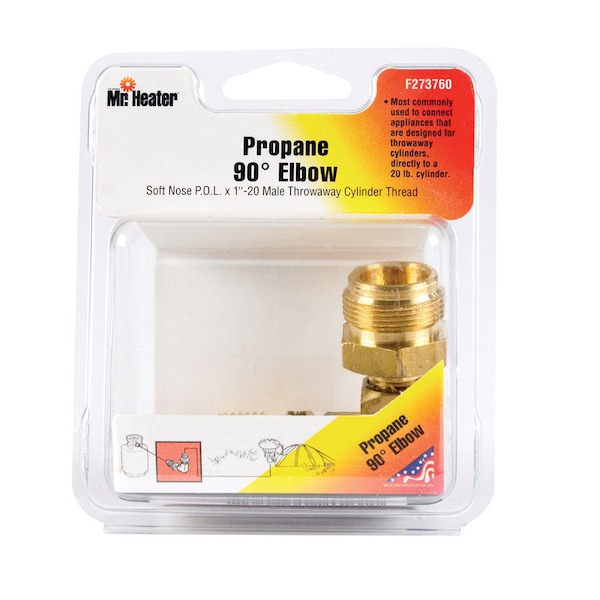 Mr. Heater Mr. Heater Brass Restricted Flow Soft Nose P.O.L. Propane Elbow - F273760