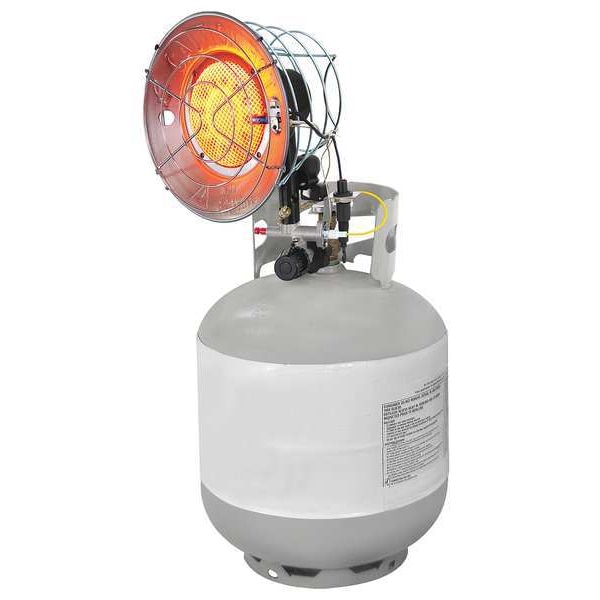 Dayton Portable Gas Tank-Top Heater, Liquid Propane, Matchless Piezo, 7 1/8 in Wx 8 5/16 in L - 5RCC0