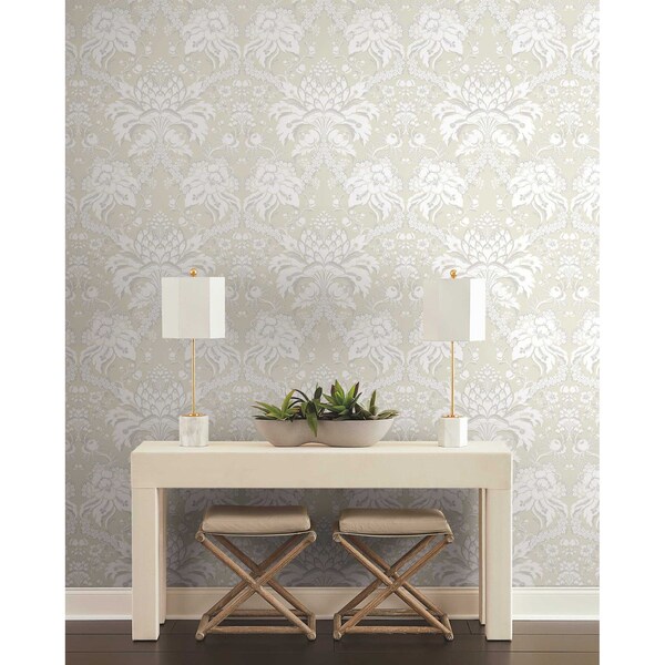 York Wallcoverings Artichoke Dam Beige and Gold Wallpaper - DM4956