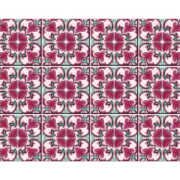 Homeroots 6 x 6 in. Rosa Pink Lea Removable Peel & Stick Tiles - 400232