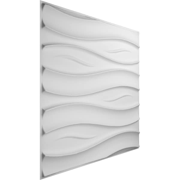 Ekena Millwork 19 5/8in. W x 19 5/8in. H Swell EnduraWall Decorative 3D Wall Panel Covers, Total 32.1 Sq. Ft., 12PK - WP20X20SSWH-CASE-12