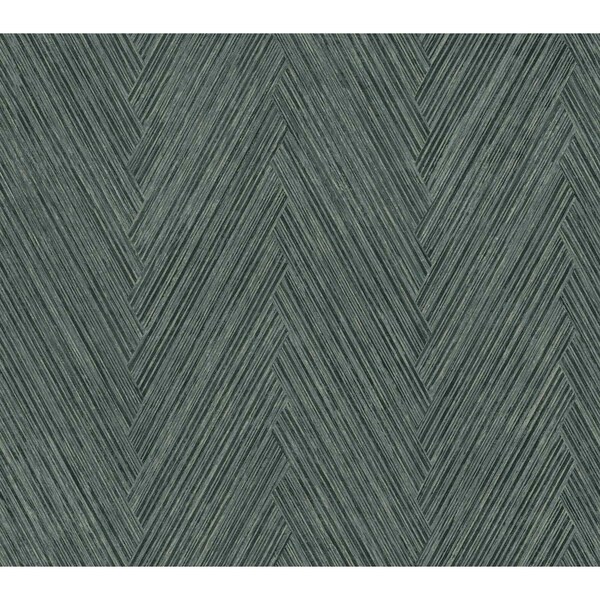 York Wallcoverings Thatched Chevron Bottle Green Wallpaper - FM1054