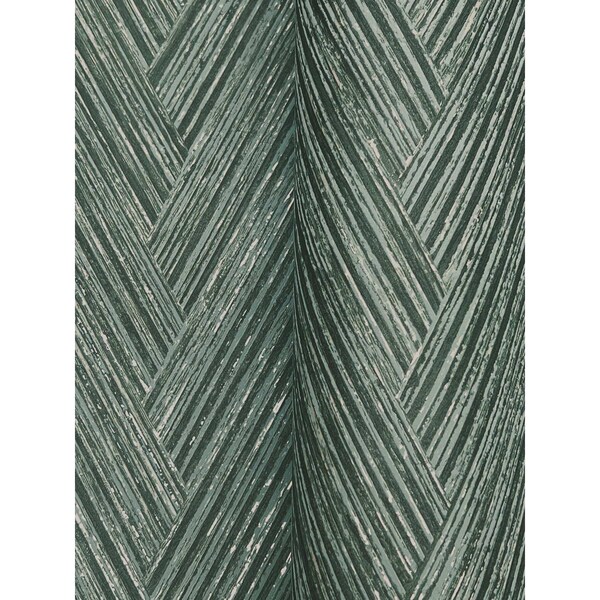 York Wallcoverings Thatched Chevron Bottle Green Wallpaper - FM1054