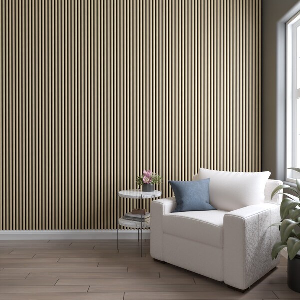 Ekena Millwork AcoustixPro Noise Cancelling Half Round Small Slat Wall Panel - SWA0625X0500HRAW