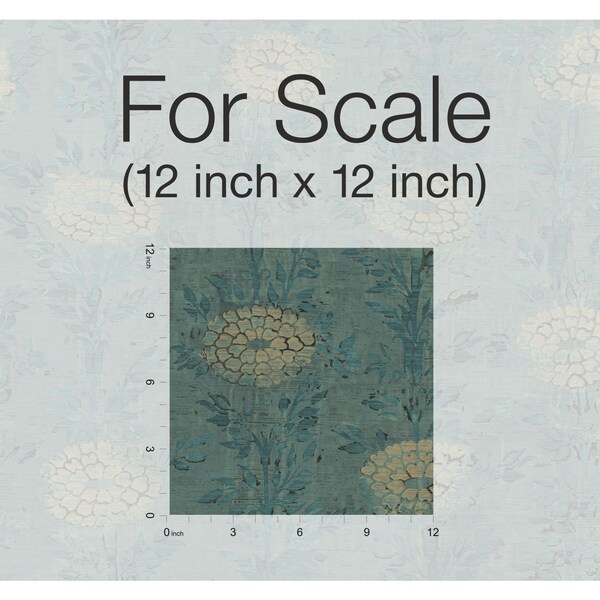 York Wallcoverings French Marigold Teal and Gold Wallpaper - AF6519