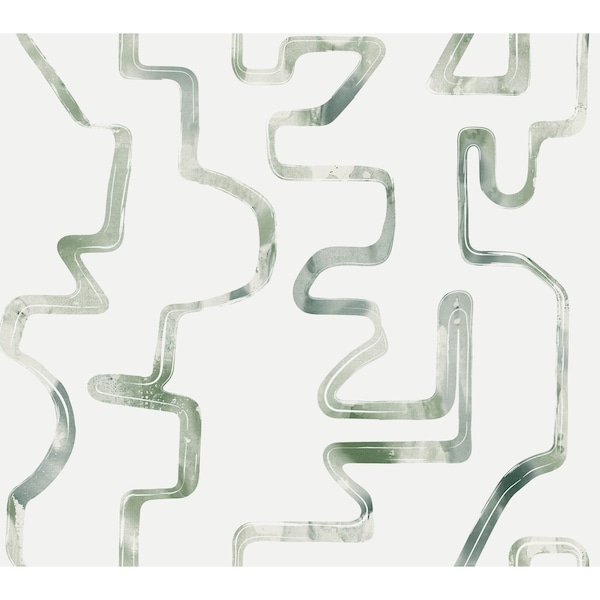 York Wallcoverings Abstract Aura Green and Grey Wallpaper Sample - AG2051SAM