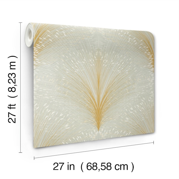 York Wallcoverings Papyrus Plume Sage Wallpaper - OI0682