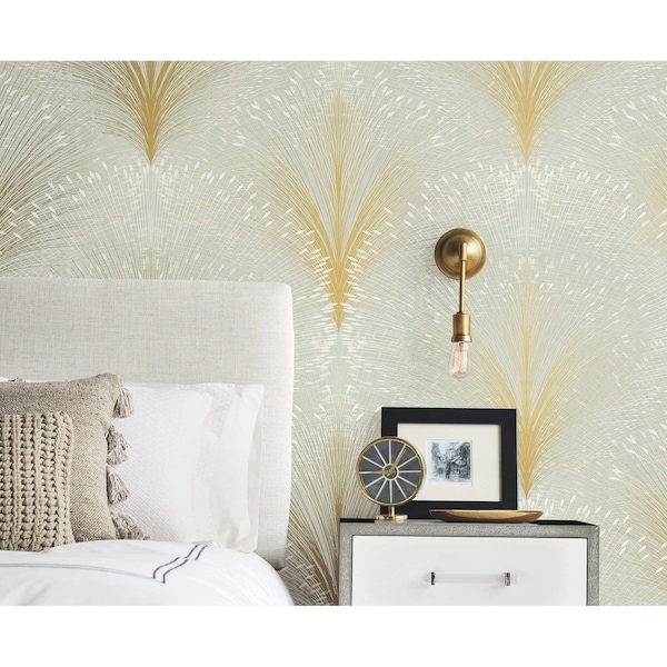 York Wallcoverings Papyrus Plume Sage Wallpaper - OI0682