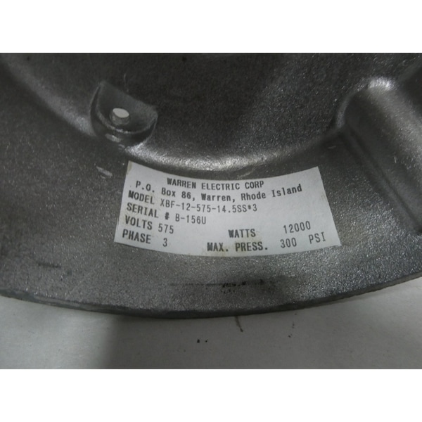 Warren Electric 14.5In 12Kw 575V-Ac Immersion Heater - XBF-12-575-14.5SS-3